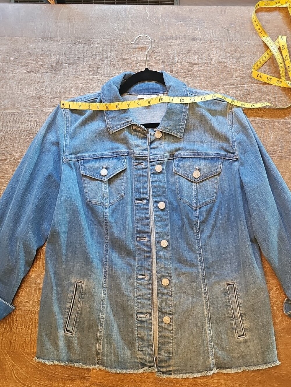 Chico's Light Blue Denim Jacket with Button Front - Picture 3 of 7